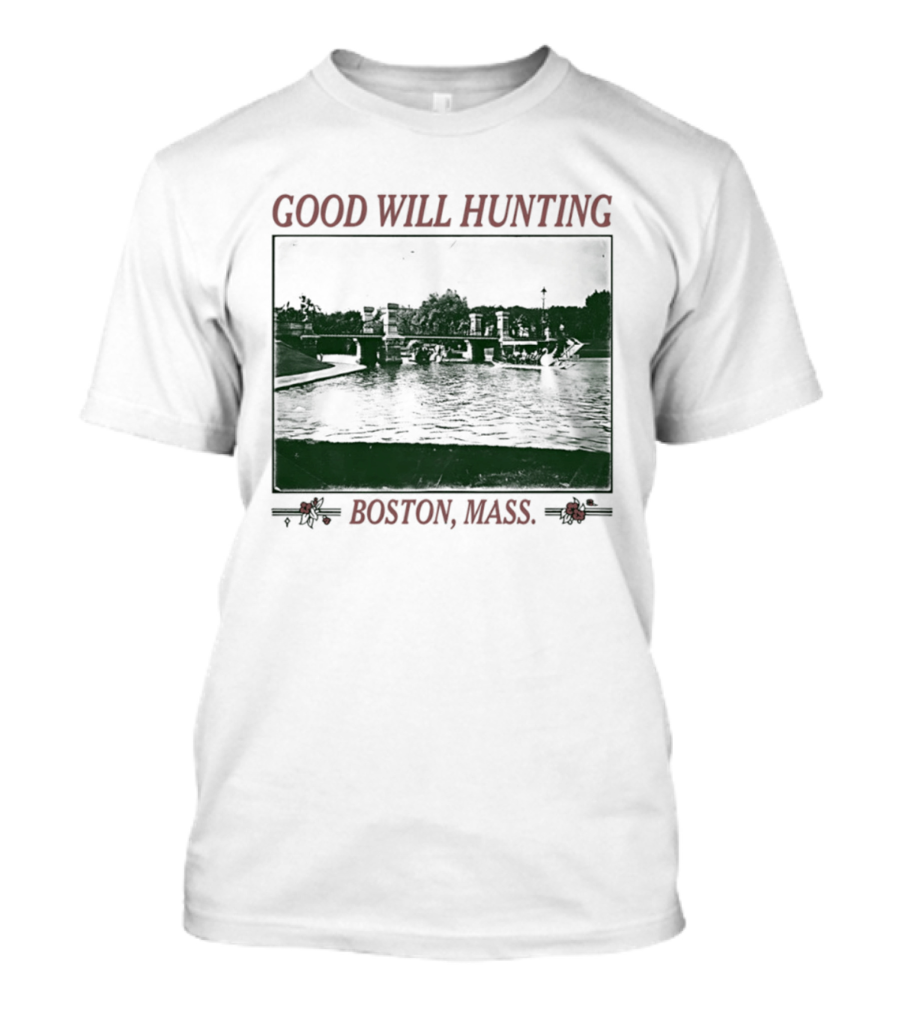 Good Will Hunting Boston Mass Matt Damon Urban River Scene T-Shirt