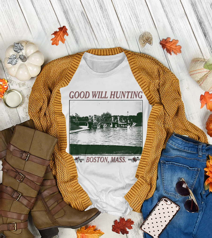 Good Will Hunting Boston Mass Matt Damon Urban River Scene T-Shirt
