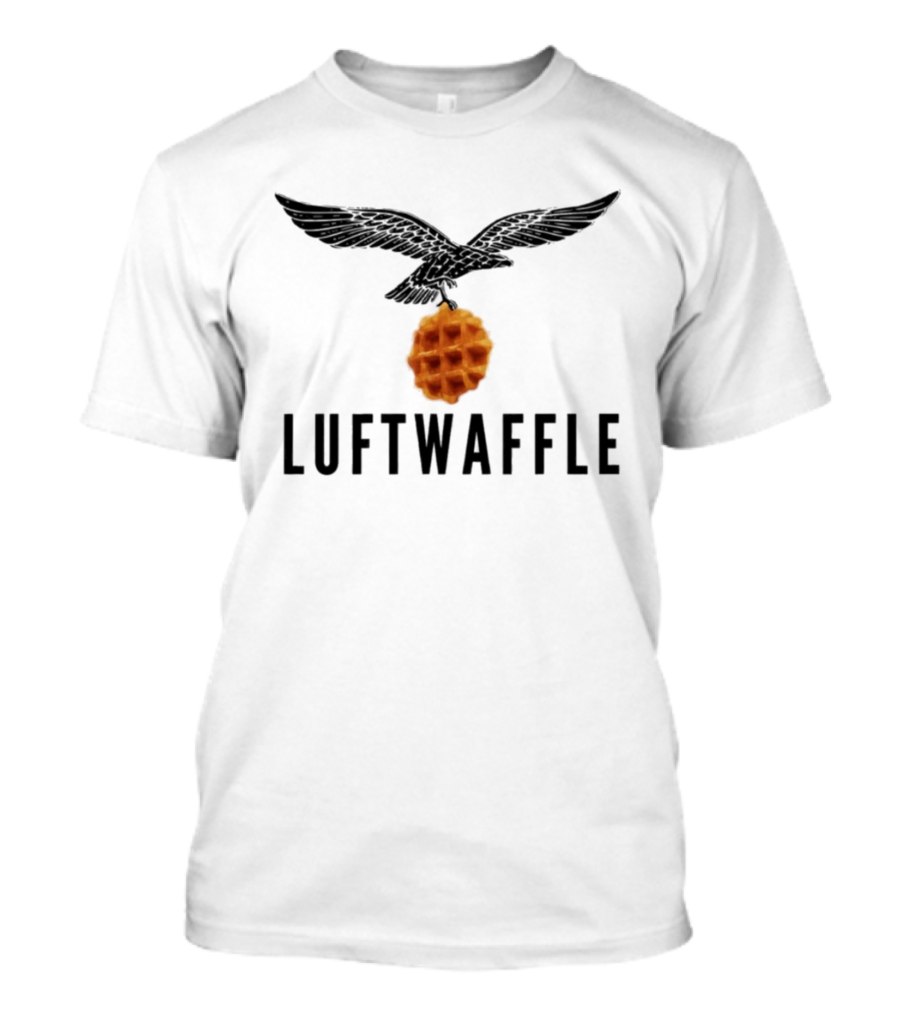 Luftwaffe Eagle Carrying Waffle Pun T-Shirt