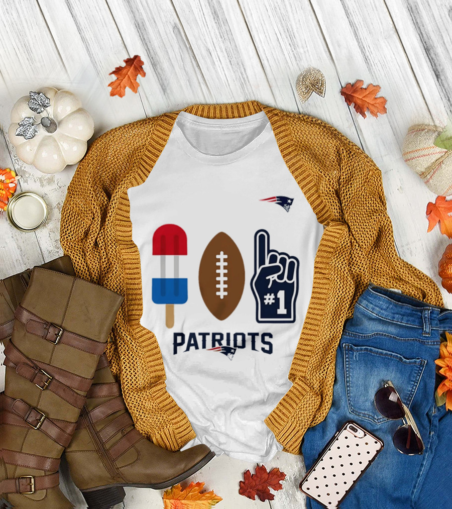 Patriots Americana Popsicle Football Number One Fan T-Shirt