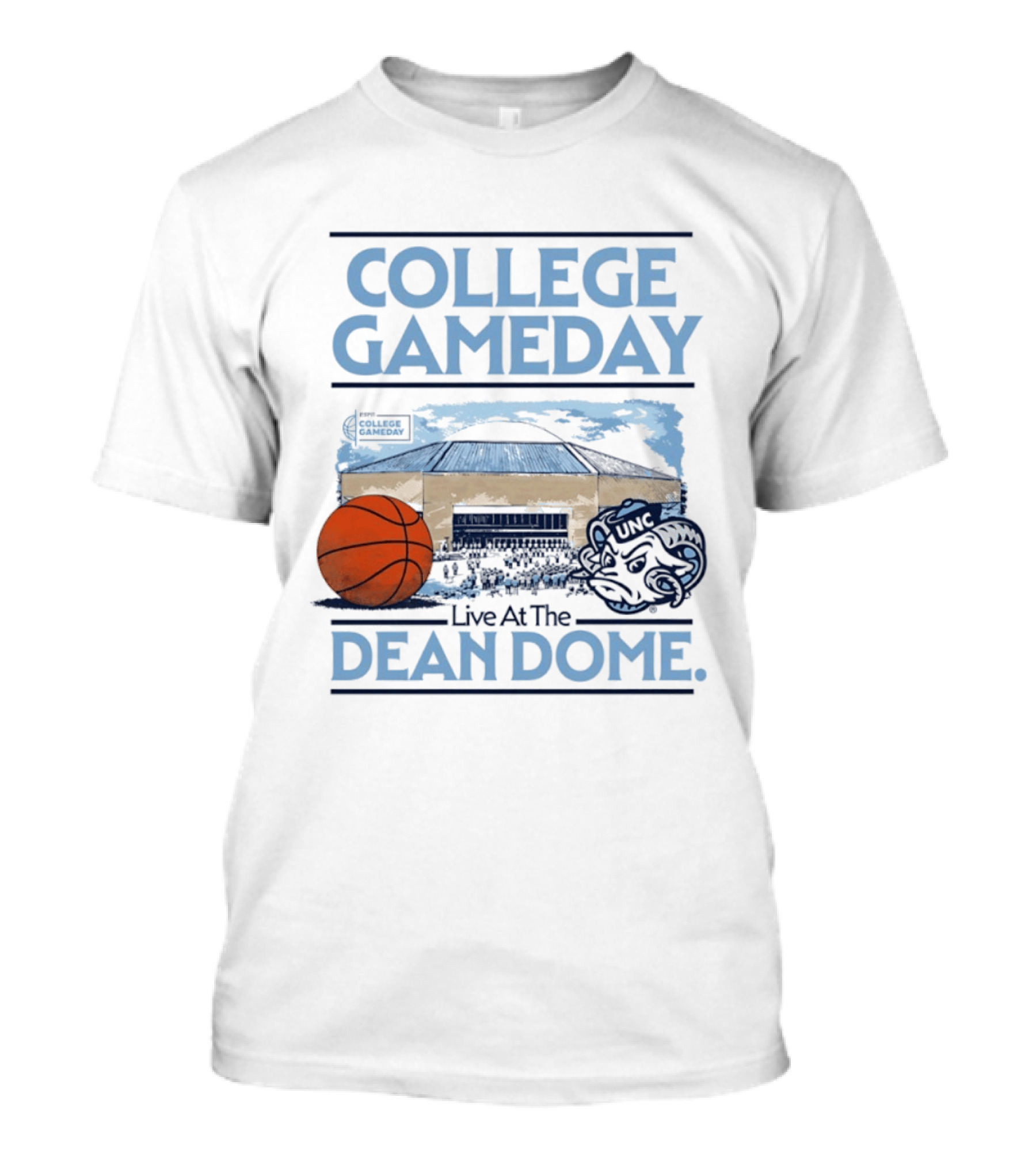 College GameDay North Carolina Tar Heels Basketball Live At The UNC Dean Dome T-Shirt
