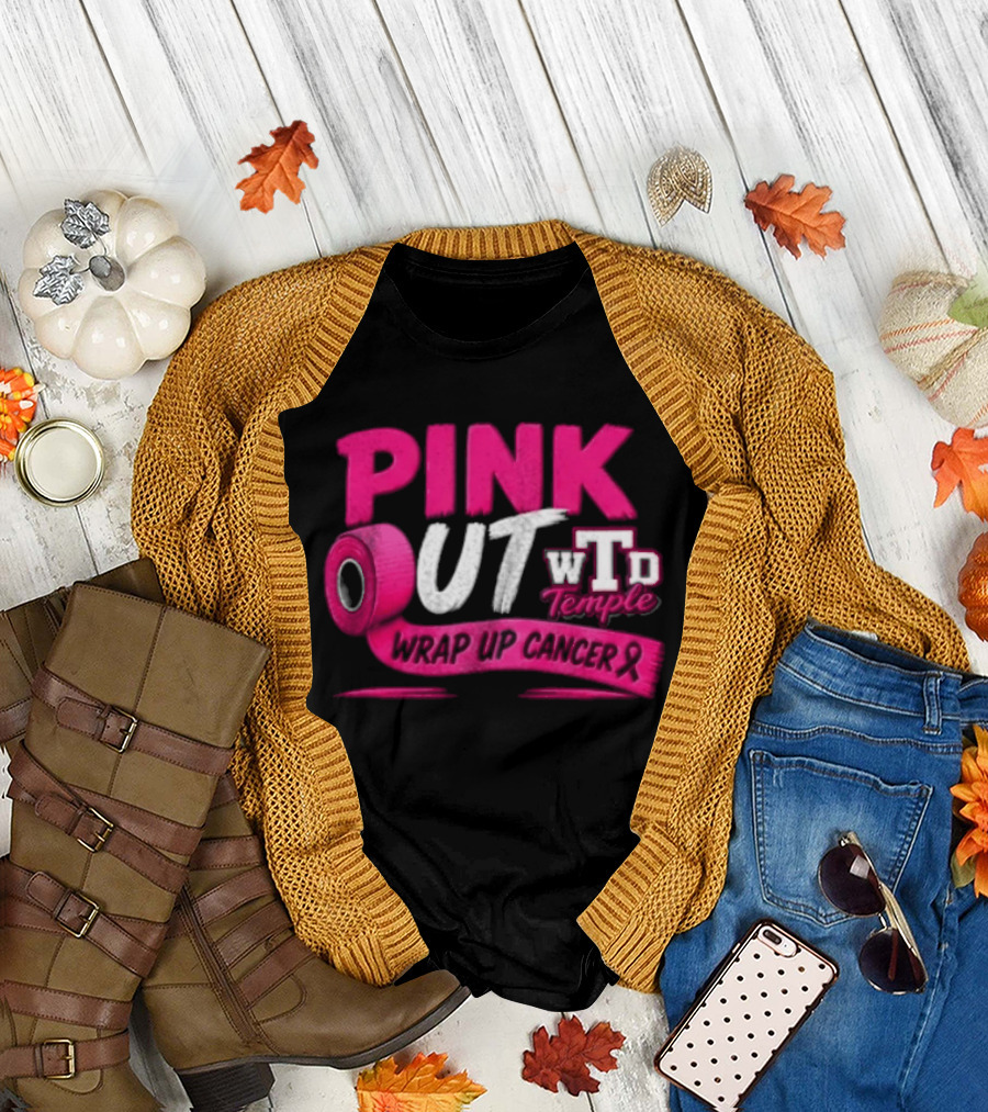 PINK OUT WTD Temple Wrap Up Cancer Awareness Event T-Shirt