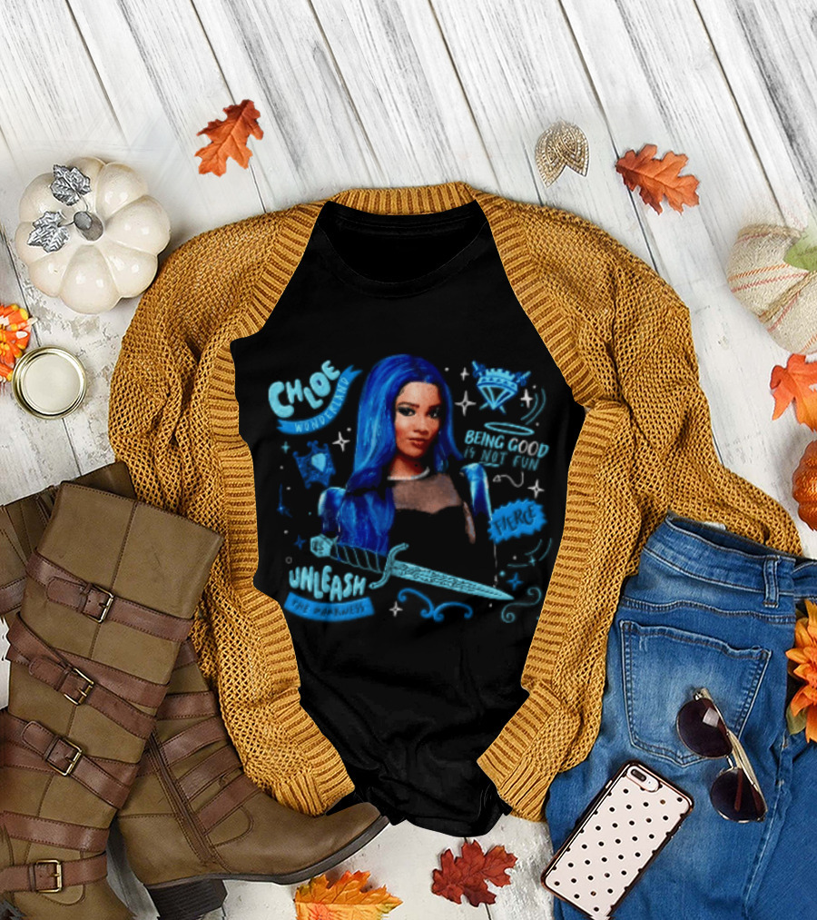 Chloe Wonderland Being Good Is Not Fun Unleash The Darkness Bold Blue Fantasy T-Shirt