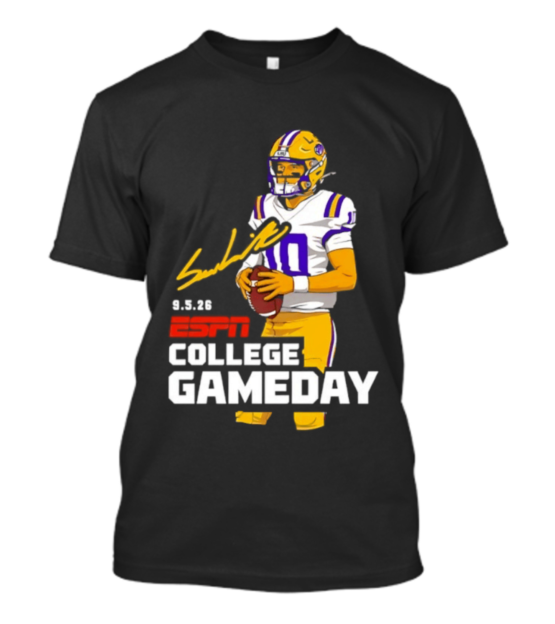 Sam Leavitt 9 3 26 ESPN College Gameday LSU Tigers Football T-Shirt