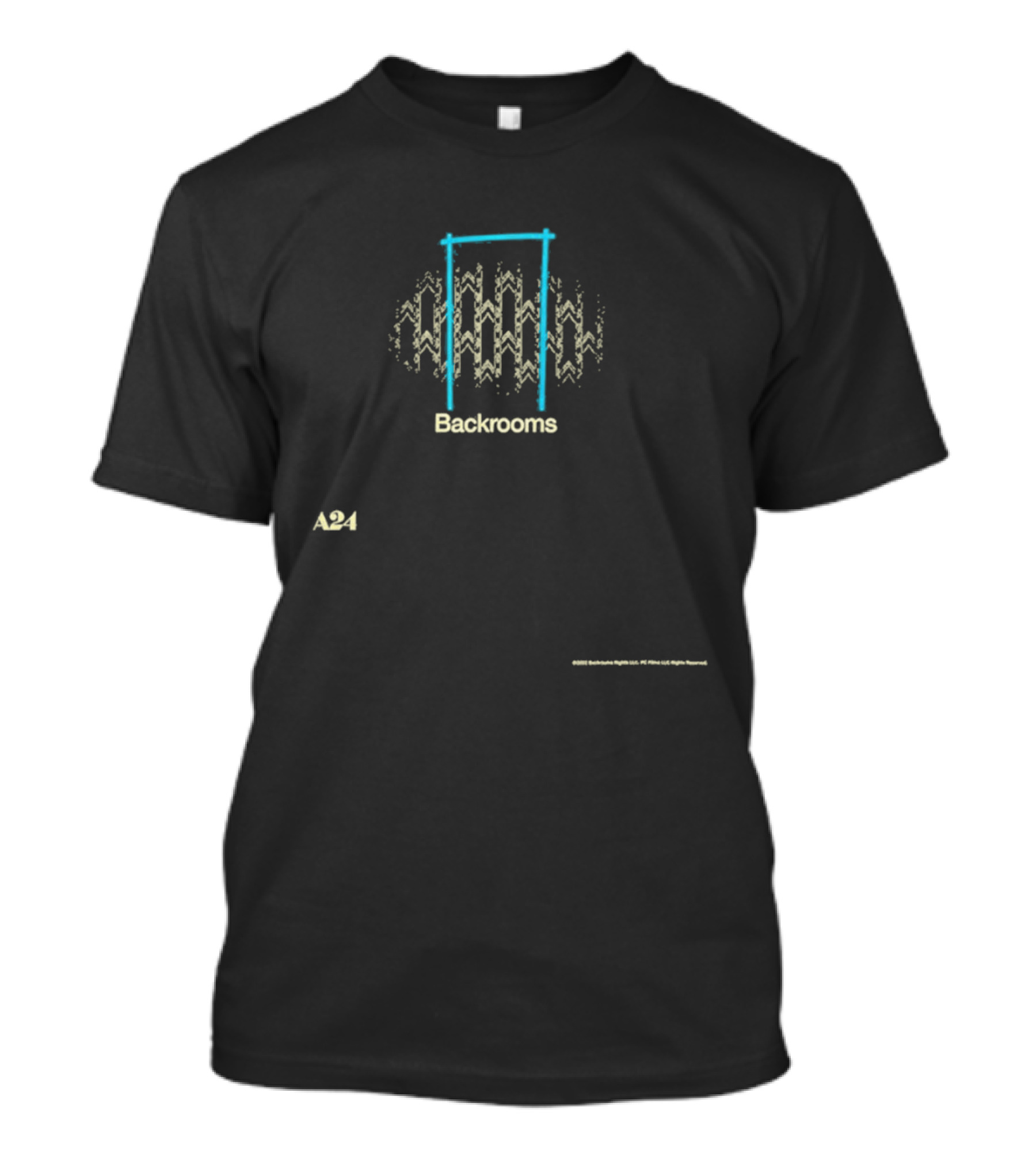 A24 Backrooms Hideo Kojima Inspired Concept With Abstract Doorway And Zigzag T-Shirt