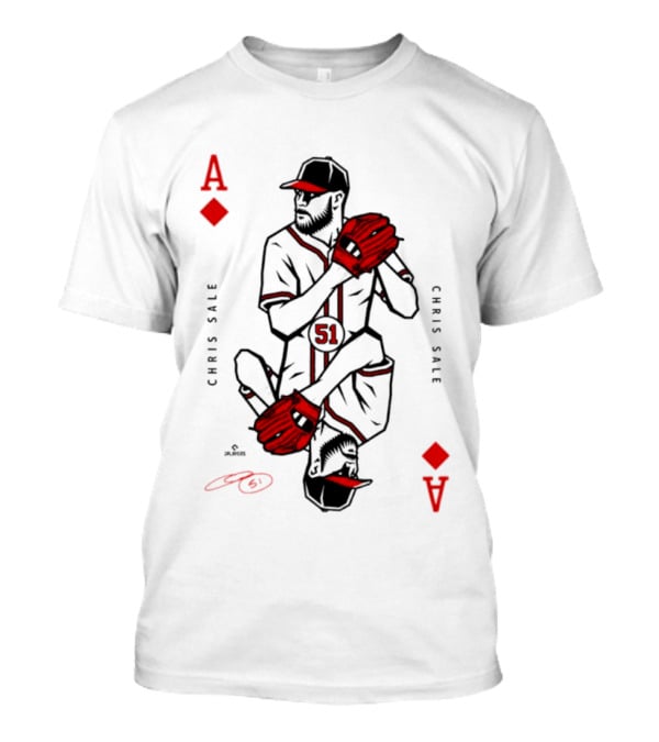 Ace Of Diamonds Chris Sale Playing Card Baseball T-Shirt