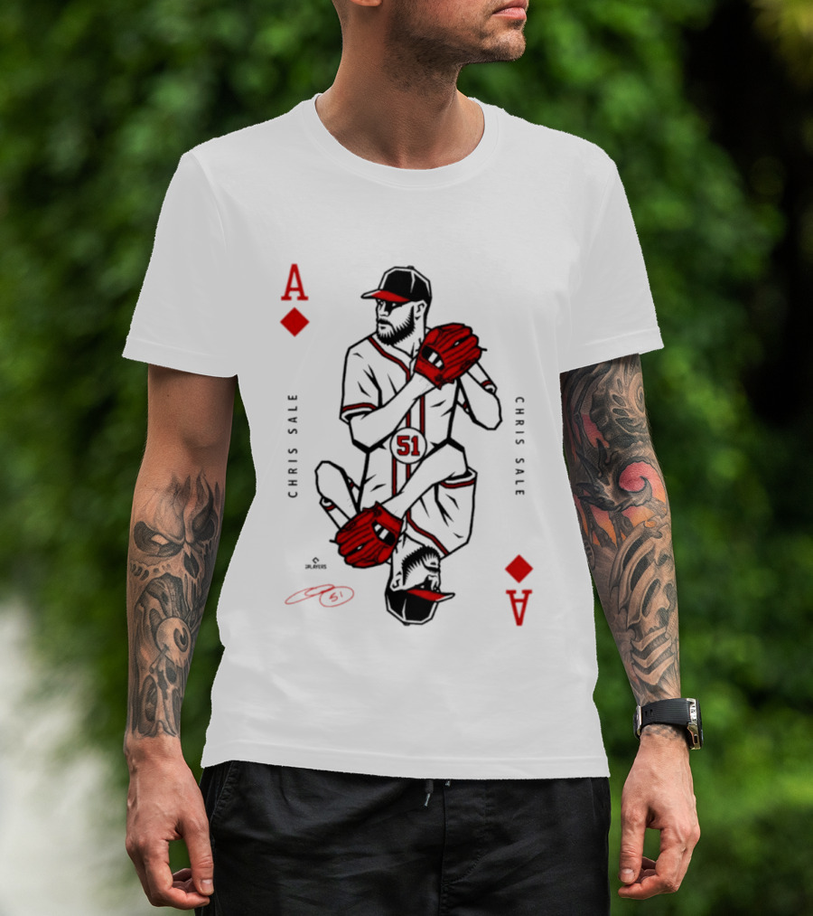 Ace Of Diamonds Chris Sale Playing Card Baseball T-Shirt