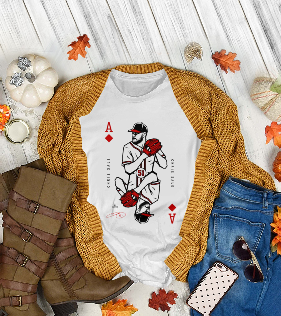 Ace Of Diamonds Chris Sale Playing Card Baseball T-Shirt