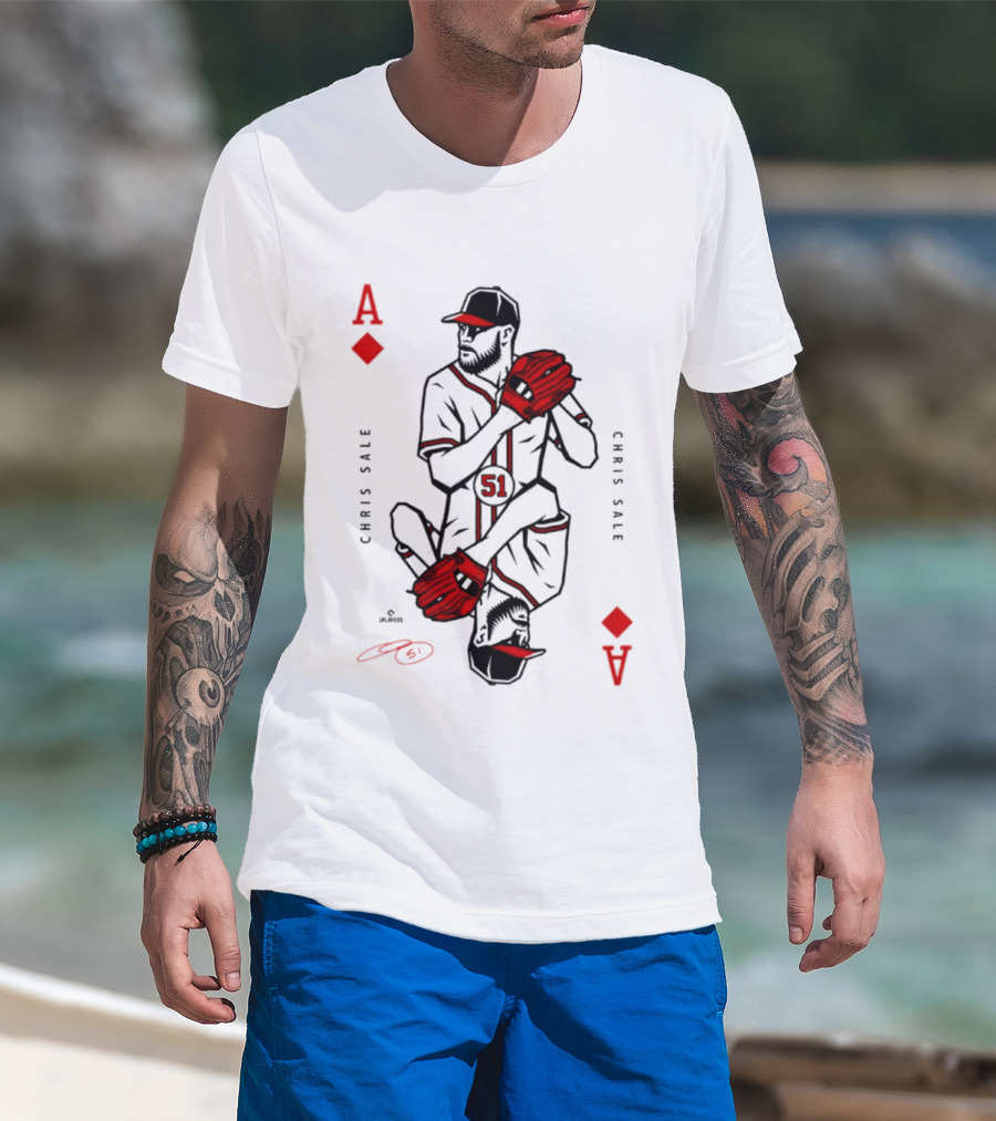 Ace Of Diamonds Chris Sale Playing Card Baseball T-Shirt
