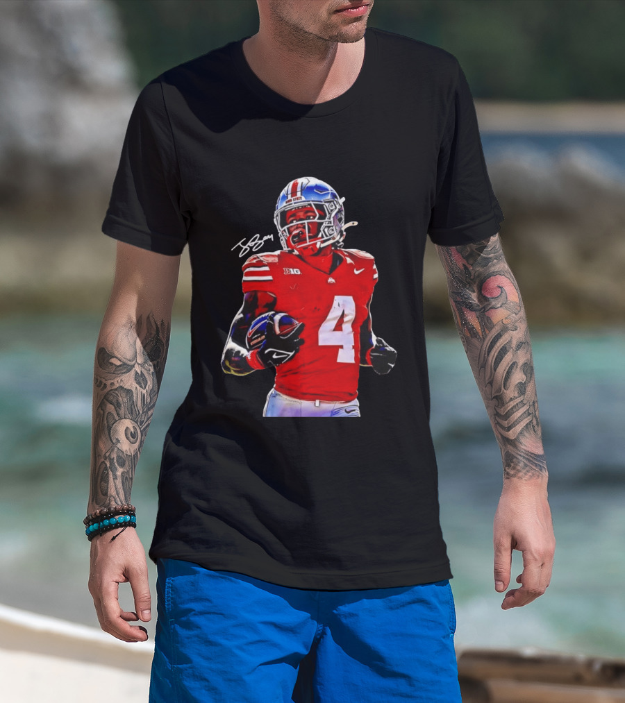 Jeremiah Smith Ohio State Buckeyes Football Number 4 T-Shirt