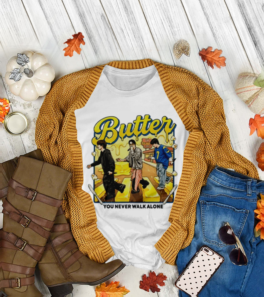 Butter BTS You Never Walk Alone Yellow Aesthetic Pop T-Shirt