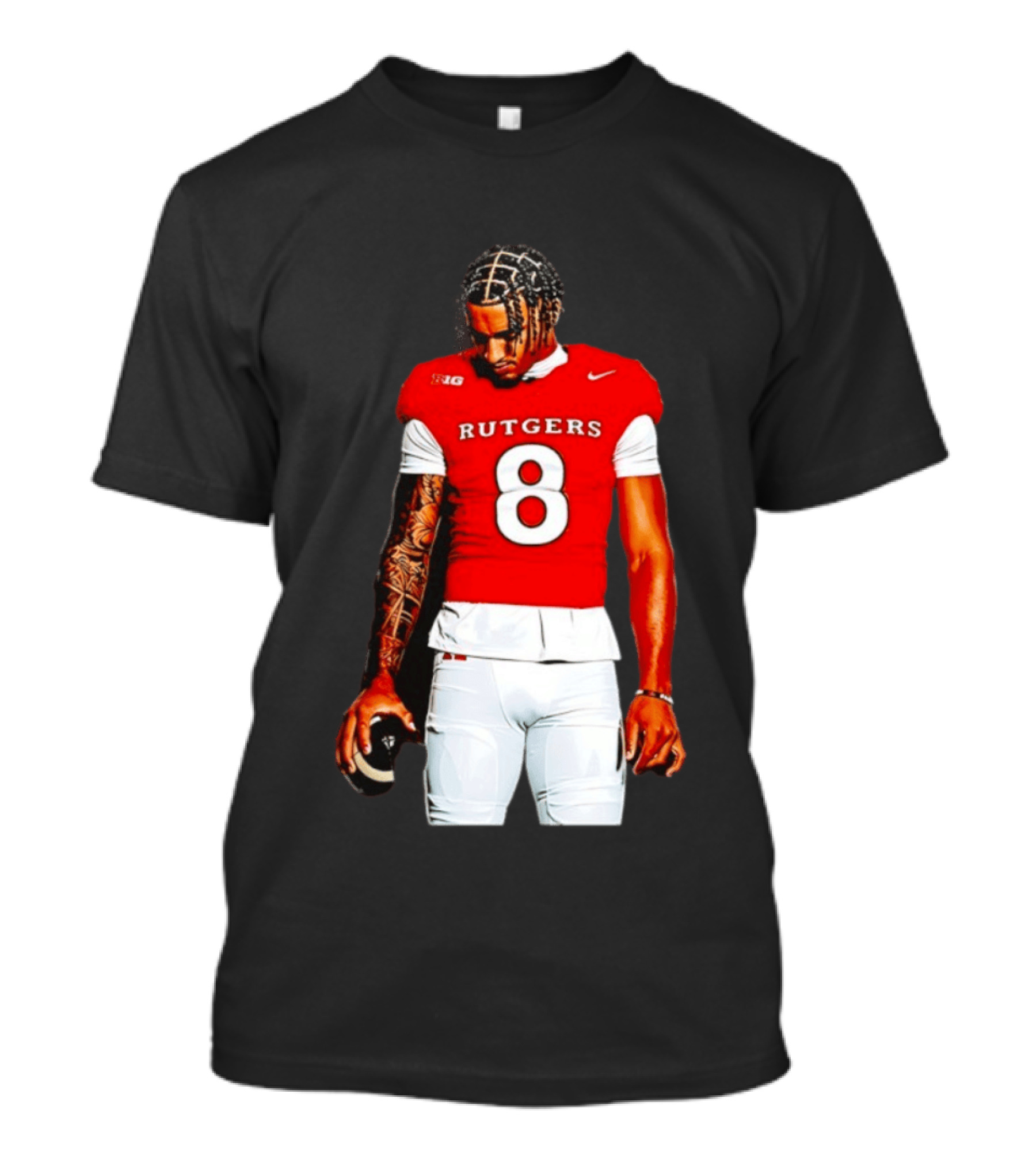 KJ Duff Number 8 Rutgers Scarlet Knights NCAA Football Player Nike Jersey T-Shirt