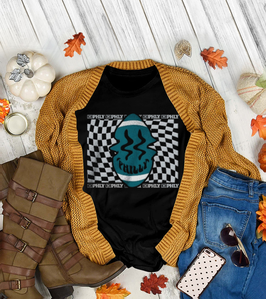 Philadelphia Eagles Philly Happy Ball Checkered NFL Fan T-Shirt