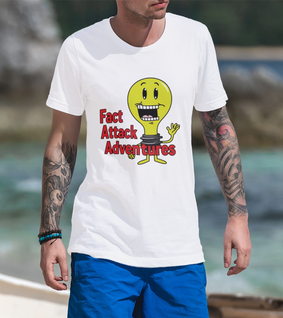 Fact Attack Adventures Smiling Light Bulb T-Shirt