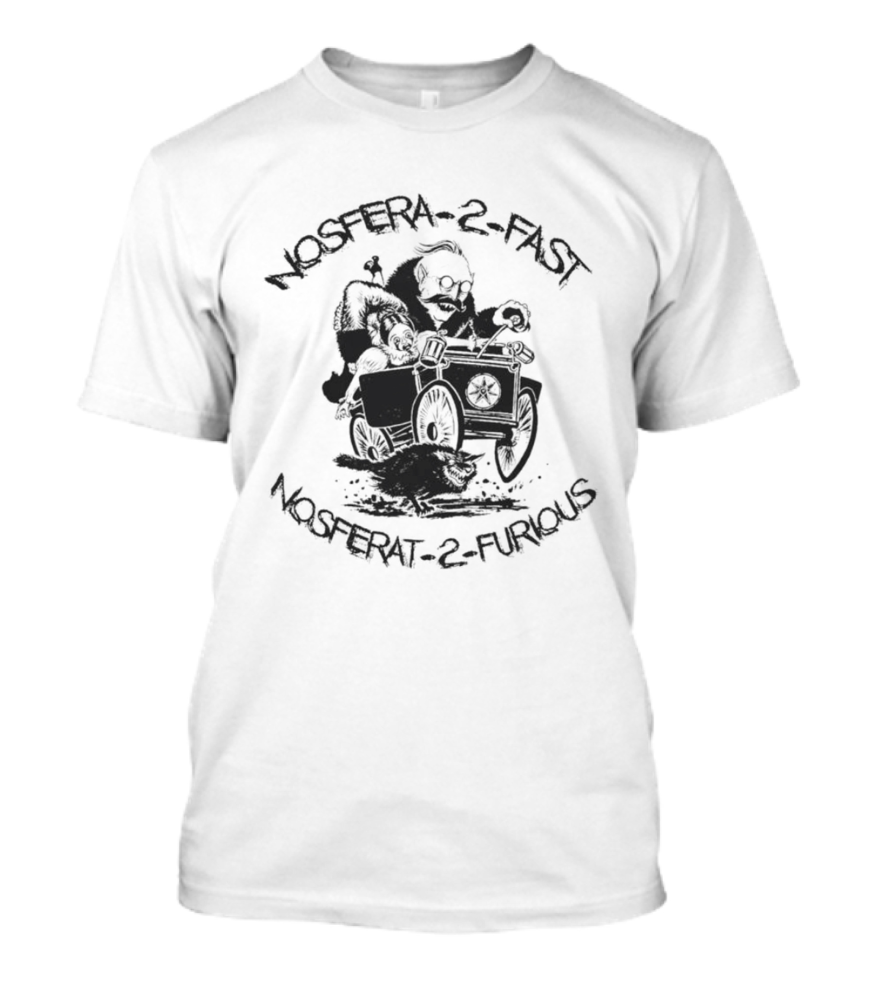 Nosfera 2 Fast Nosfera 2 Furious Vintage Cartoon Monster Car Chase T-Shirt