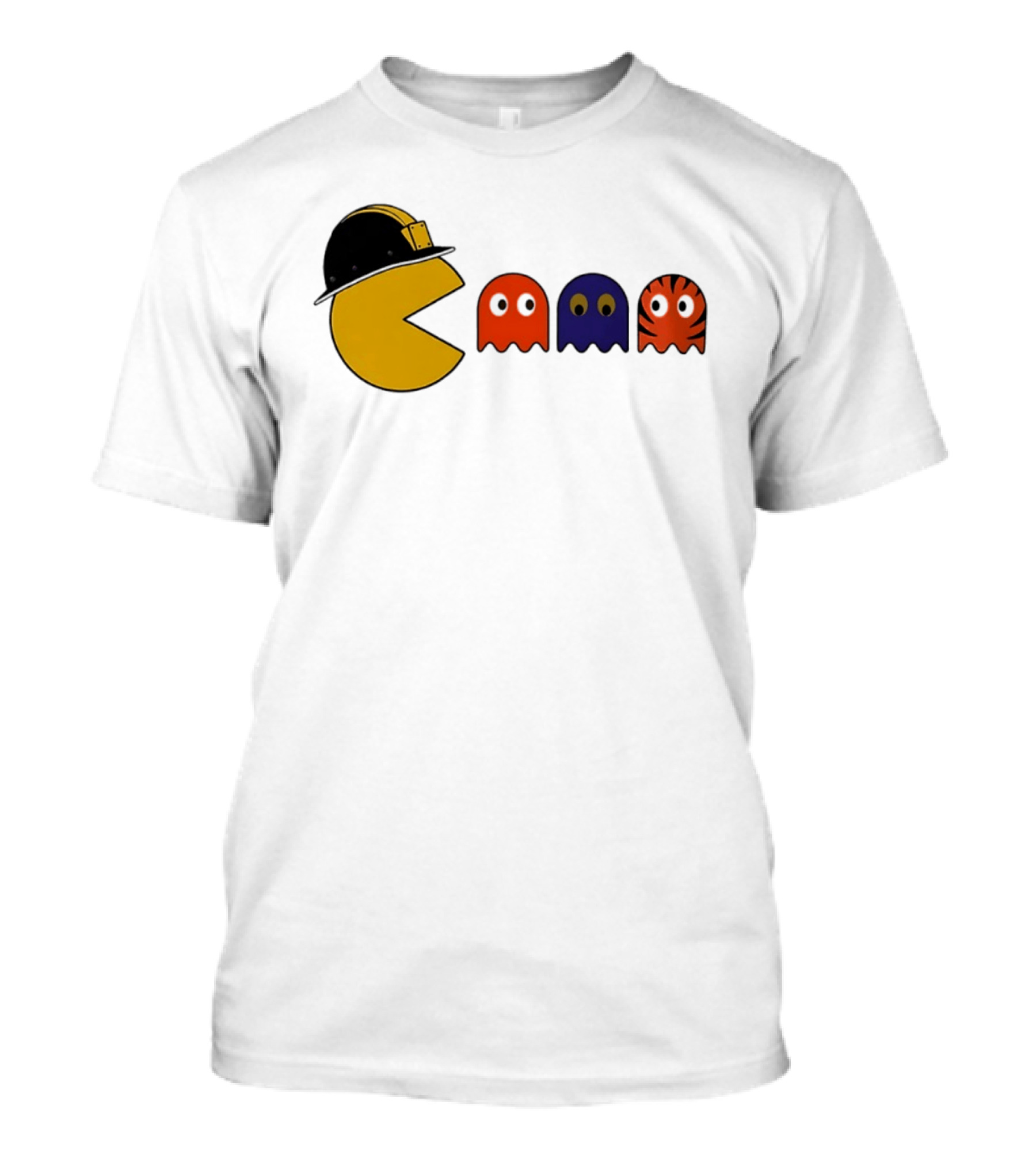 Pacman Hard Hat Ghosts Retro Gaming T-Shirt