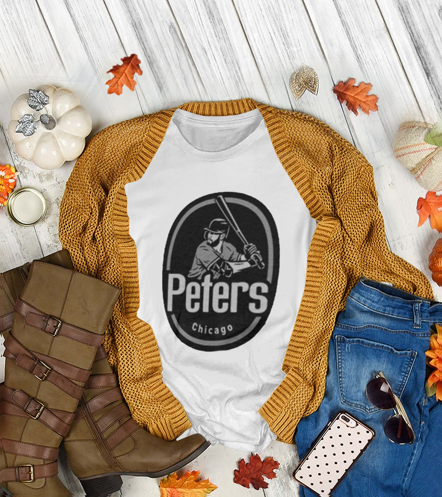 Peters Chicago Baseball Player Illustration White Sox T-Shirt