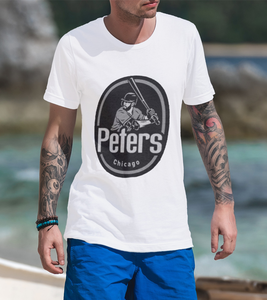 Peters Chicago Baseball Player Illustration White Sox T-Shirt