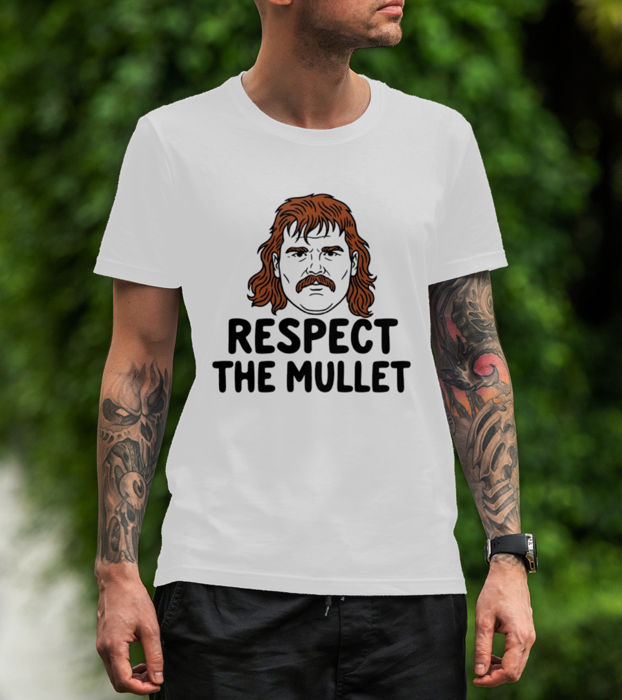 Respect The Mullet Retro Iconic Hairstyle T-Shirt