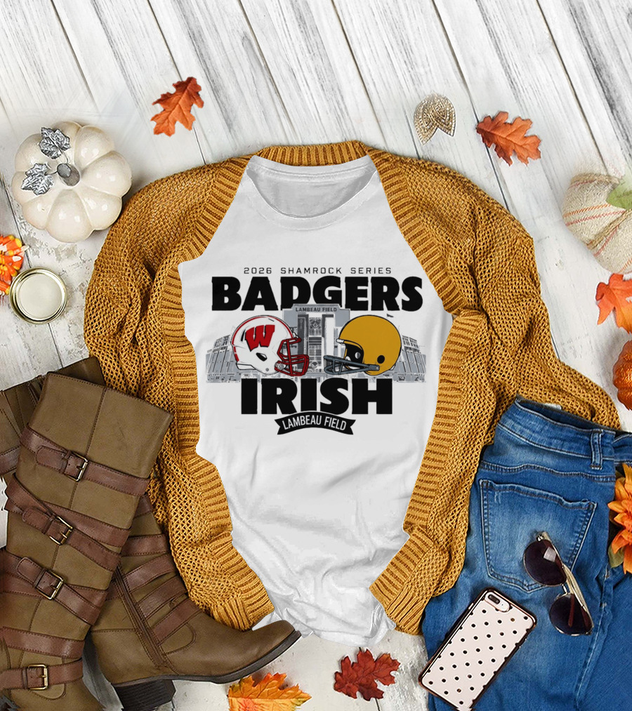 2026 Shamrock Series Badgers Vs Irish Lambeau Field Matchup T-Shirt