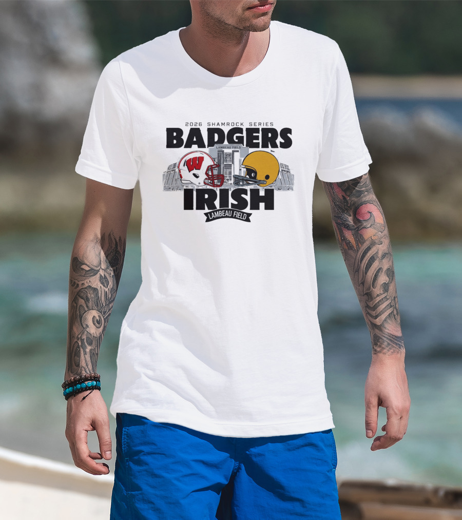 2026 Shamrock Series Badgers Vs Irish Lambeau Field Matchup T-Shirt