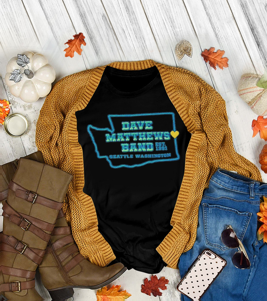 Dave Matthews Band Seattle Washington Est 1991 T-Shirt