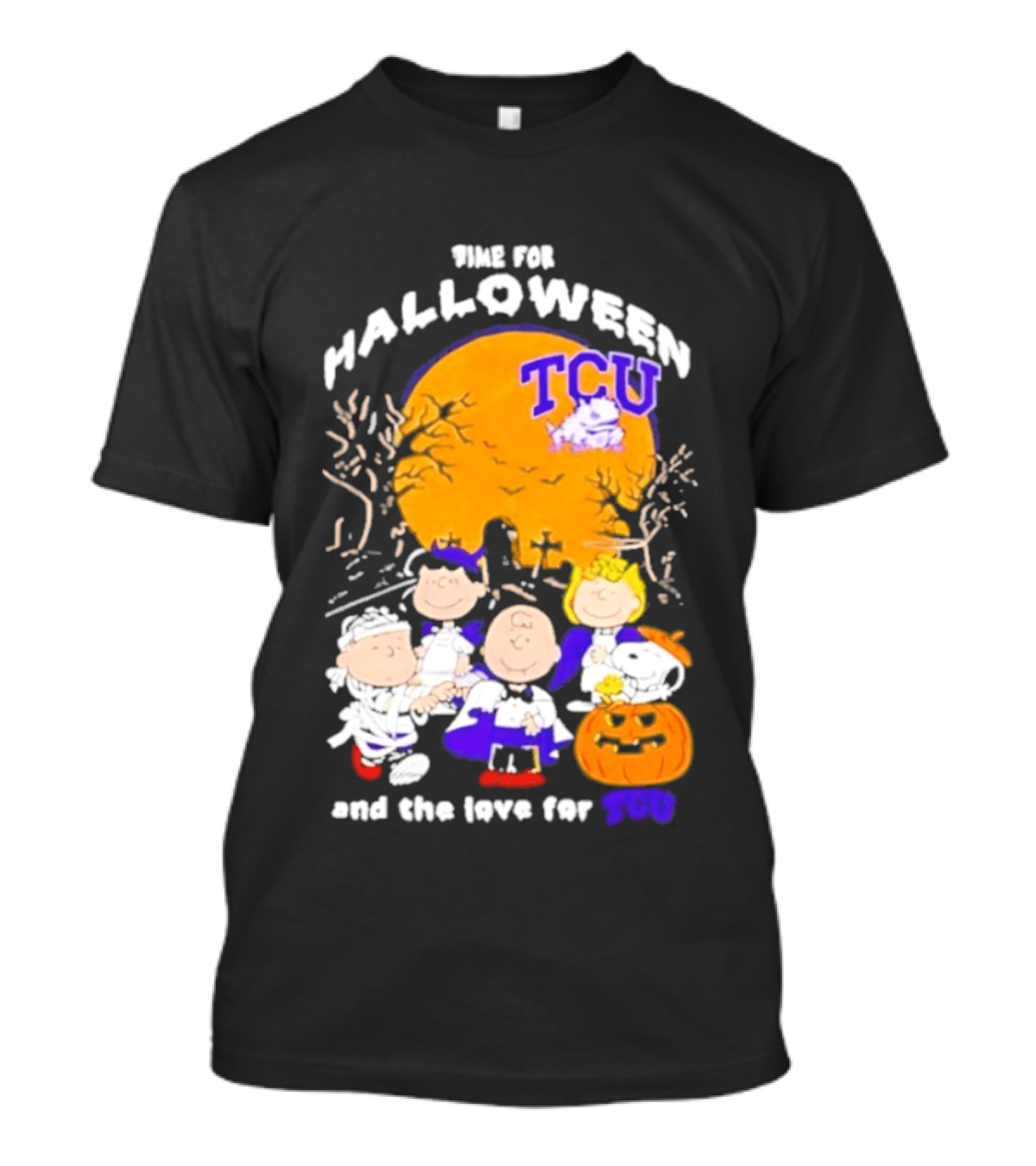 TCU Horned Frogs Halloween Snoopy Peanuts Time For The Love 2026 T-Shirt