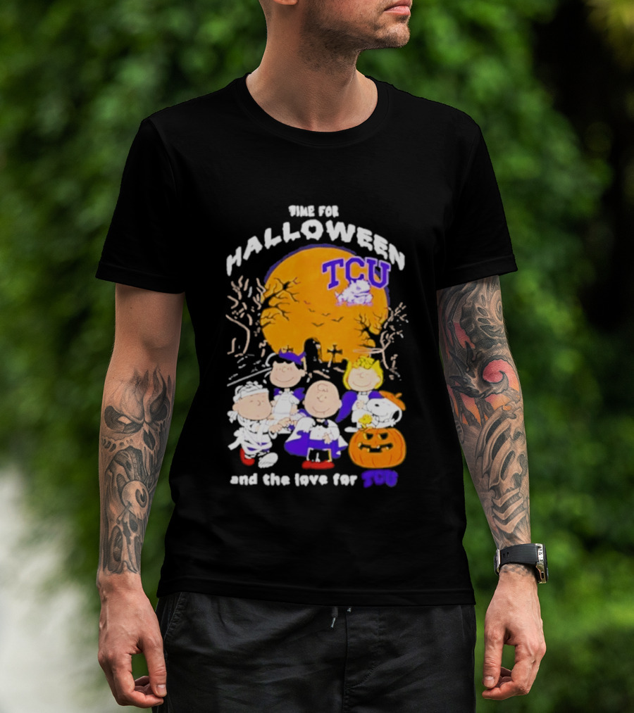 TCU Horned Frogs Halloween Snoopy Peanuts Time For The Love 2026 T-Shirt