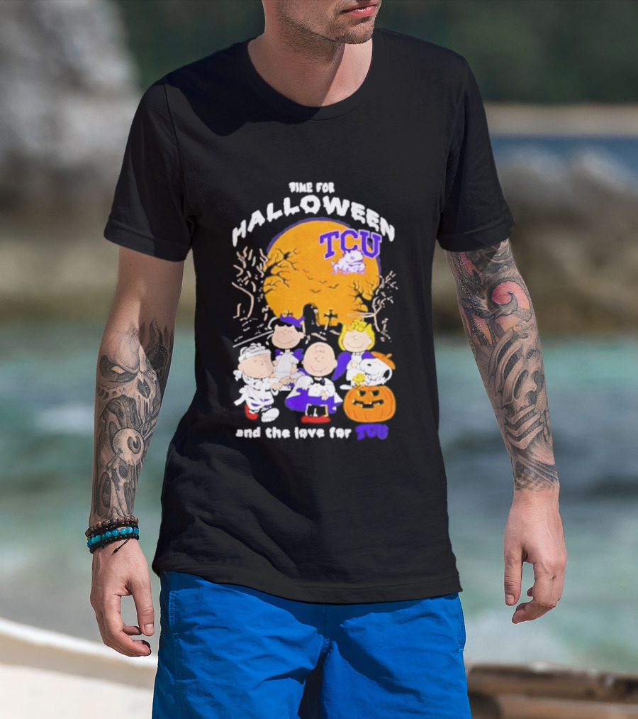 TCU Horned Frogs Halloween Snoopy Peanuts Time For The Love 2026 T-Shirt
