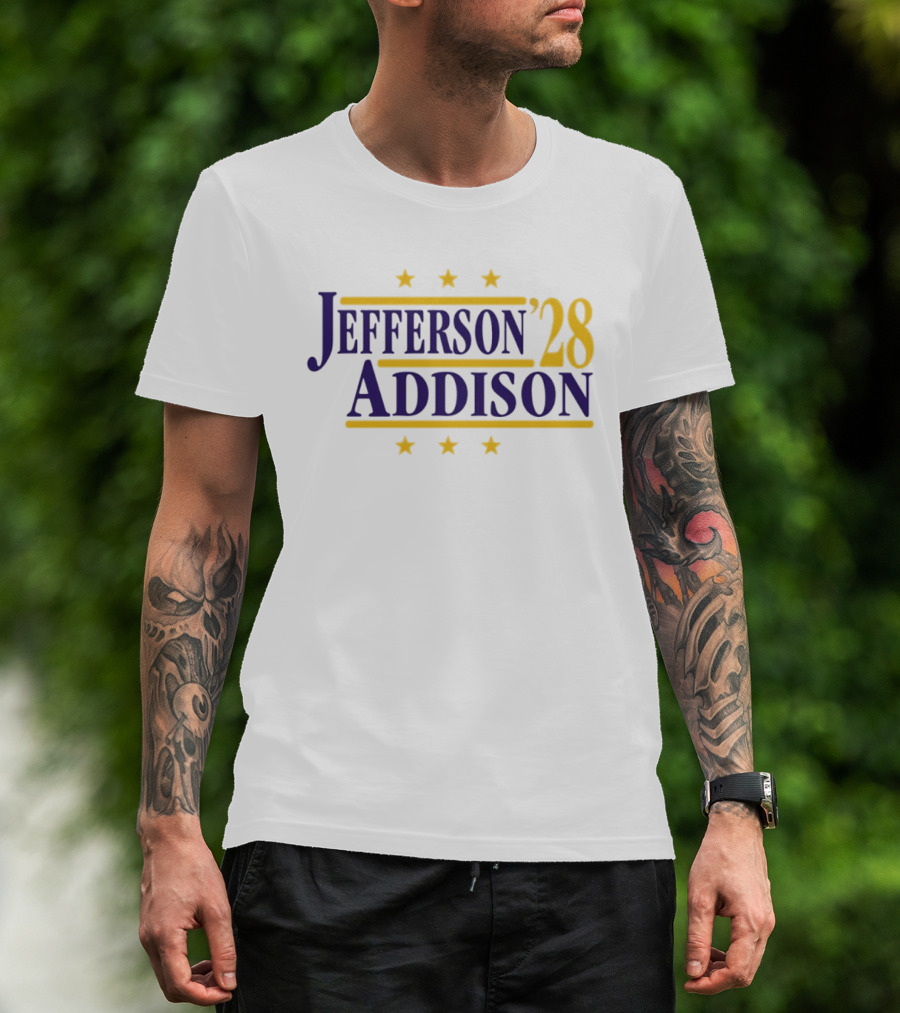 Jefferson Addison 28 Minnesota Vikings Football Stars T-Shirt
