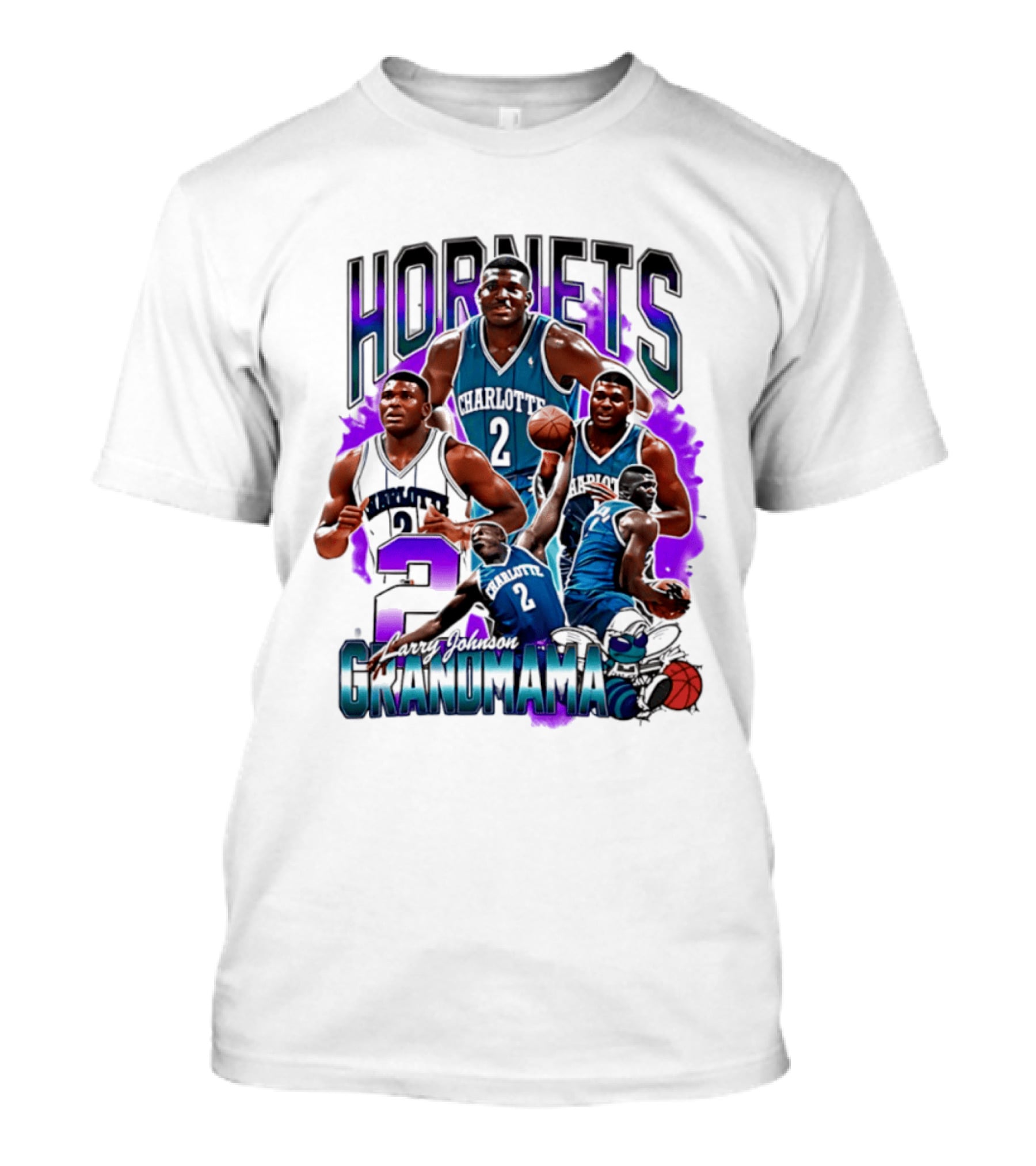 Charlotte Hornets Larry Johnson Basketball Grandmama 2 T-Shirt