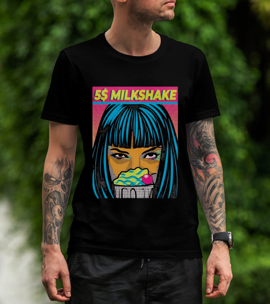 5 Dollar Milkshake Pulp Fiction 5$ Milkshake Retro Comic T-Shirt