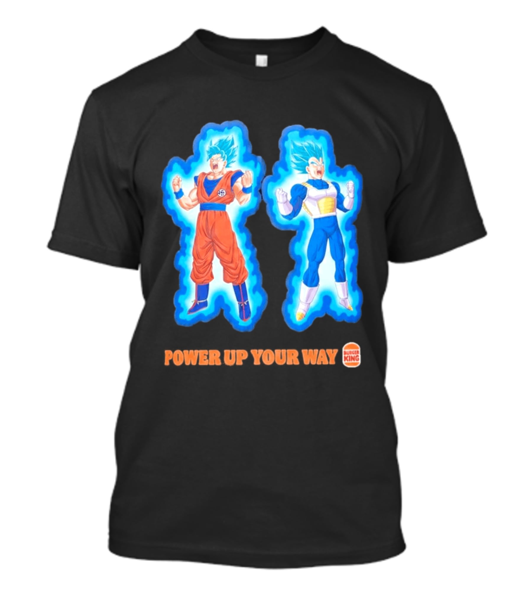Burger King Dragon Ball Super Power Up Your Way Collaboration Featuring Iconic Saiyan Characters T-Shirt