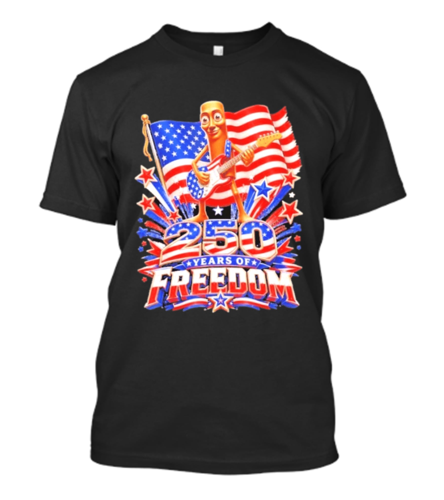 Tung Sahur 250 Years Of Freedom USA Flag 4th July Brainrot Meme T-Shirt