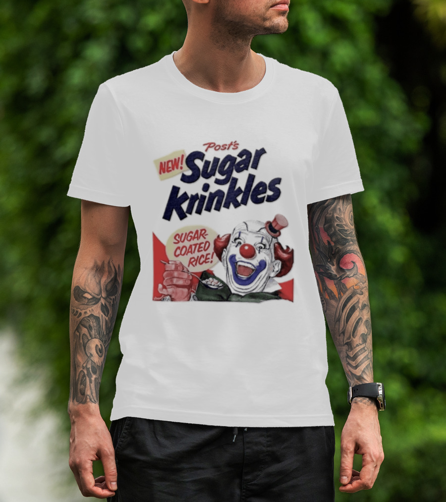 Post's New Sugar Krinkles Sugar Coated Rice Clown Cereal T-Shirt