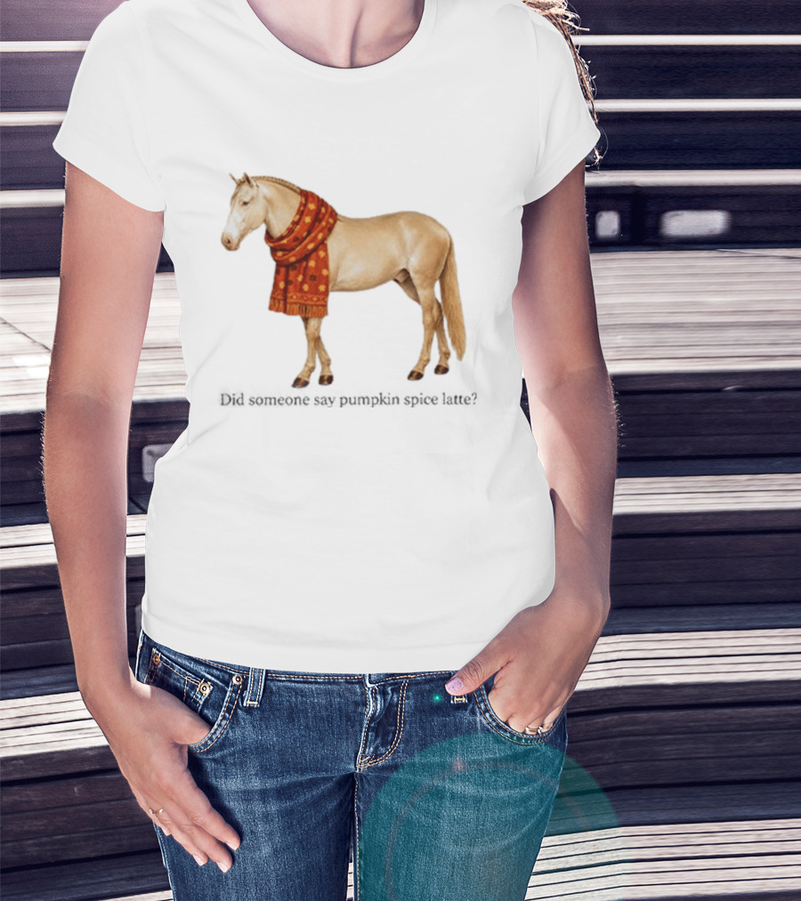 Pumpkin Spice Horse Funny Fall Scarf T-Shirt