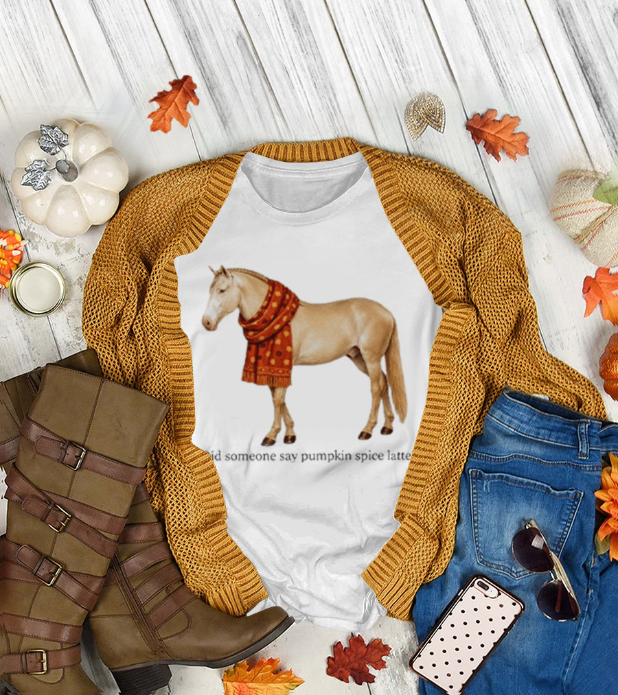 Pumpkin Spice Horse Funny Fall Scarf T-Shirt