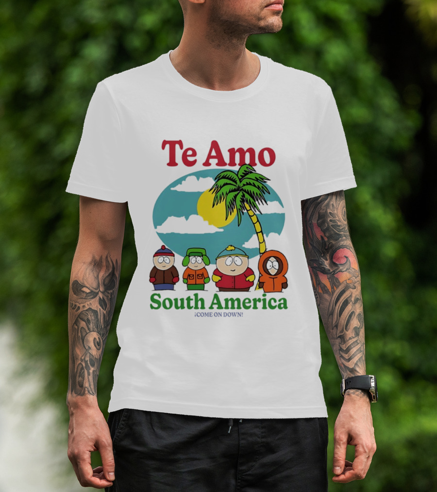 Te Amo South America South Park Characters Under Palm Tree T-Shirt