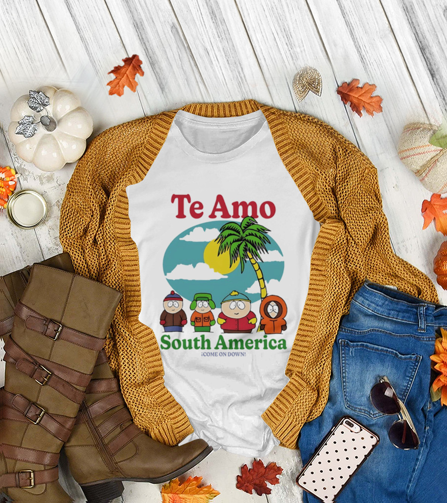 Te Amo South America South Park Characters Under Palm Tree T-Shirt