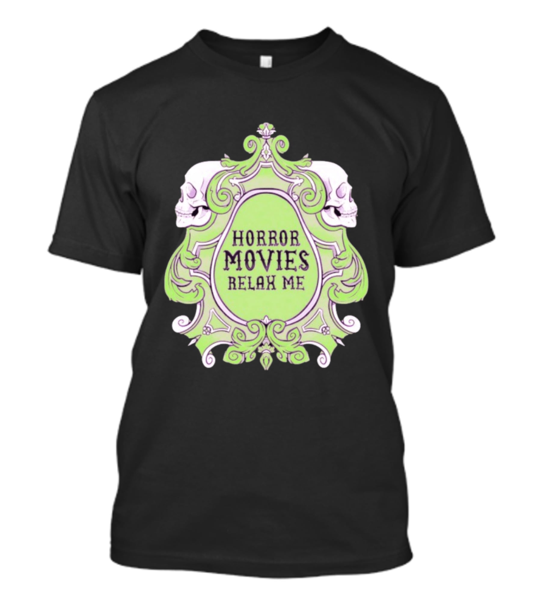 Horror Movies Relax Me Spooky Aesthetic Skulls Gothic Frame T-Shirt