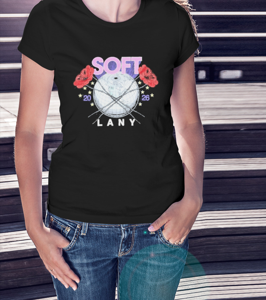 LANY Soft World Tour 2026 Glowing Globe And Red Roses T-Shirt