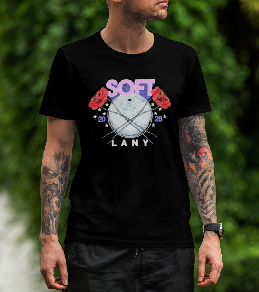 LANY Soft World Tour 2026 Glowing Globe And Red Roses T-Shirt