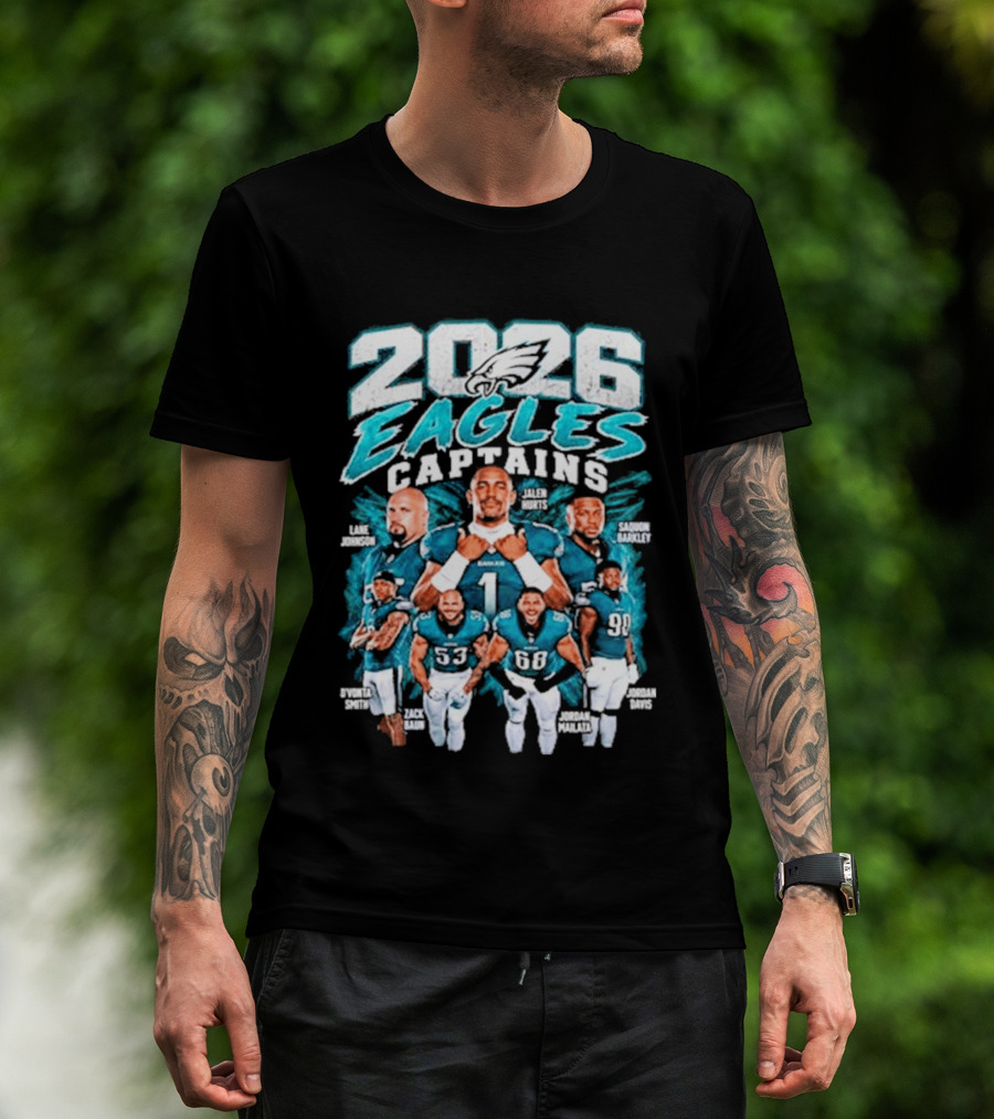 2026 Philadelphia Eagles Captains Black Collection T-Shirt