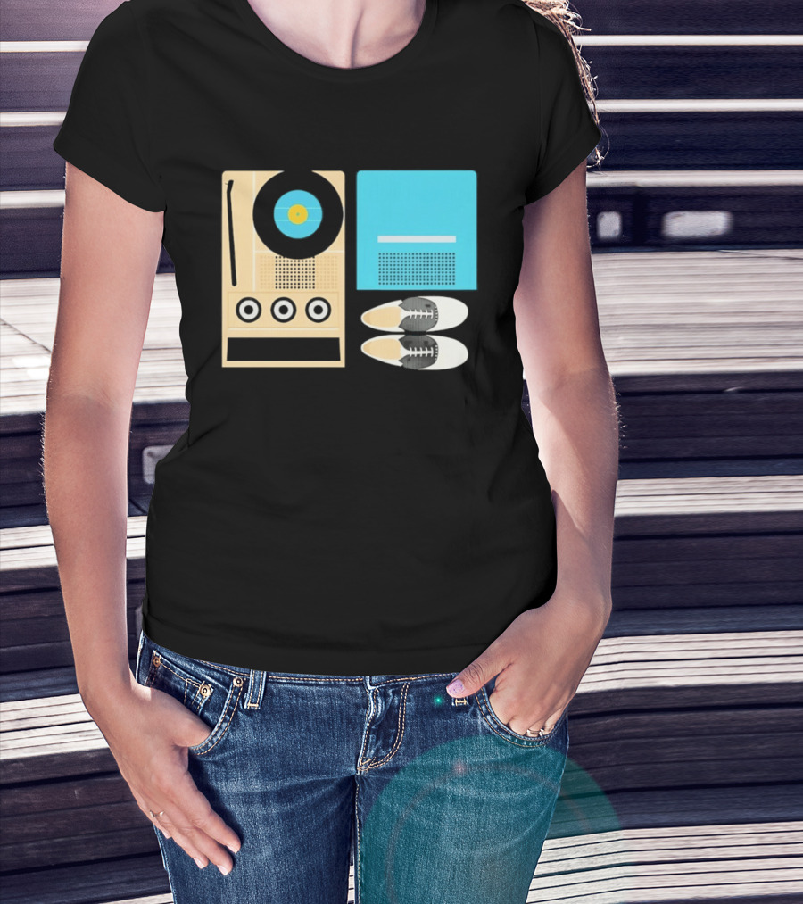 Sam And Suzy Essentials Moonrise Kingdom Record Player Sneakers T-Shirt