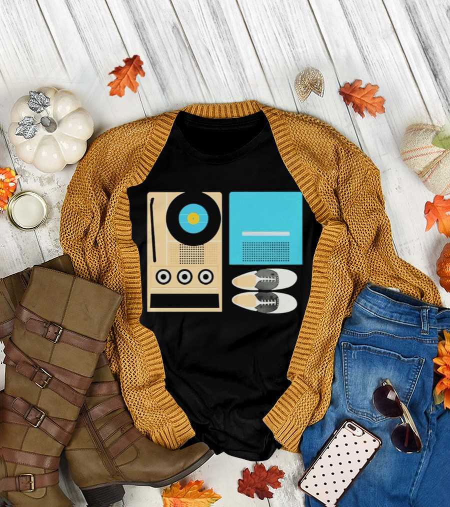 Sam And Suzy Essentials Moonrise Kingdom Record Player Sneakers T-Shirt