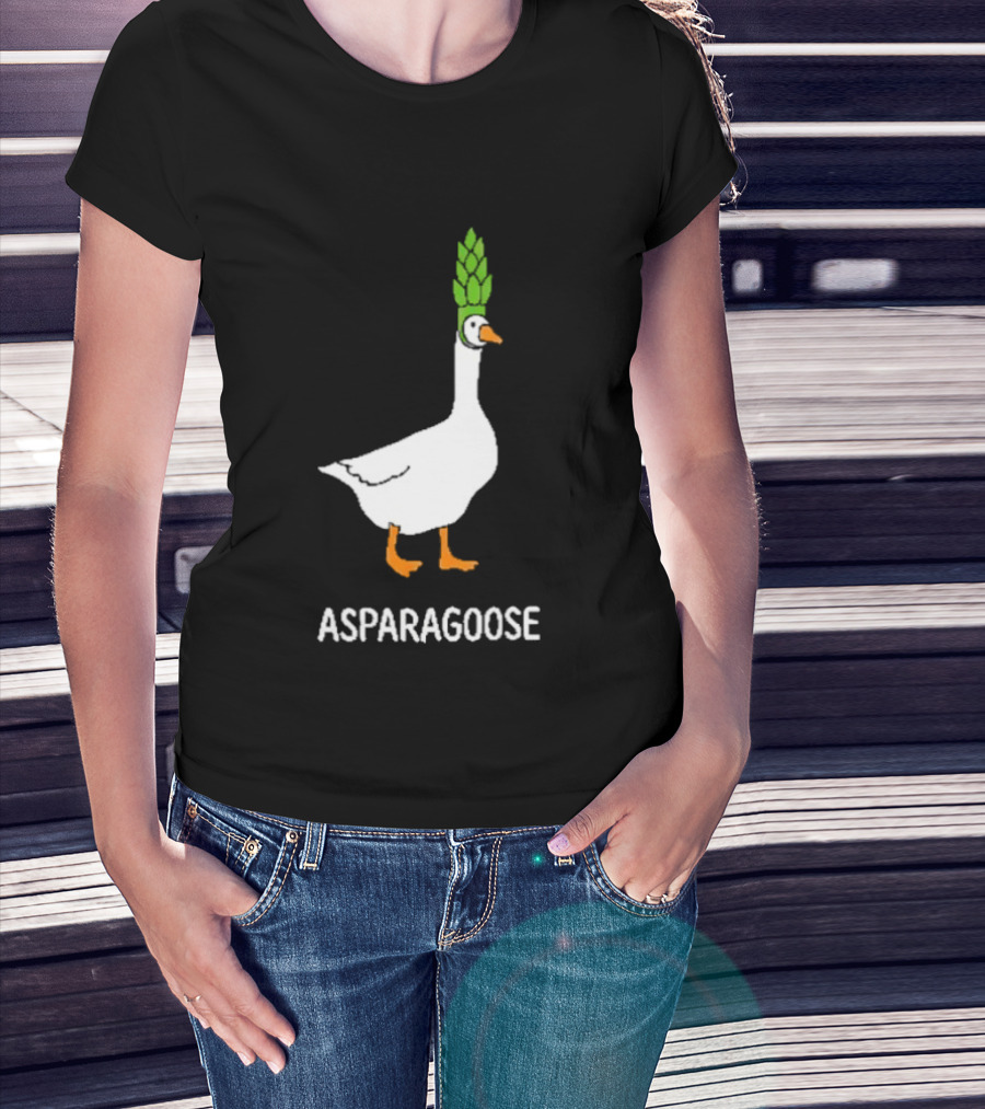 Asparagoose Goose Asparagus Head T-Shirt