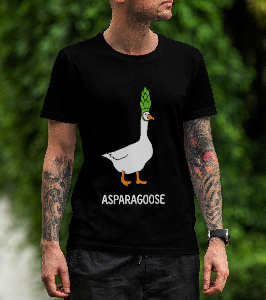 Asparagoose Goose Asparagus Head T-Shirt