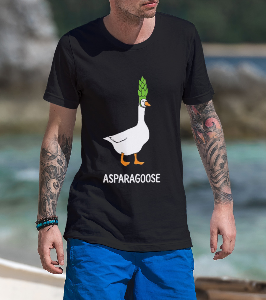 Asparagoose Goose Asparagus Head T-Shirt