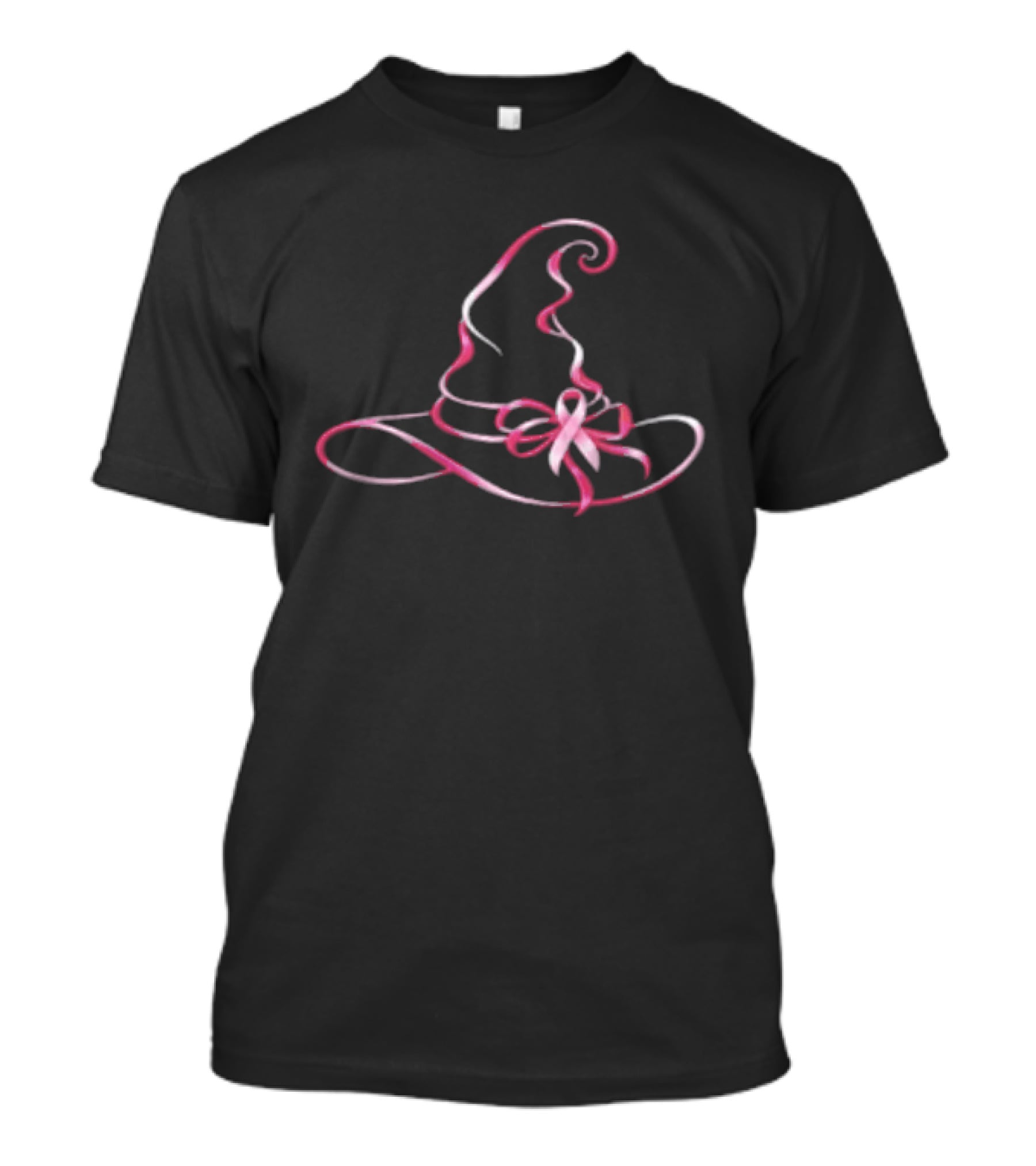 Breast Cancer Awareness Pink Ribbon Witch Hat T-Shirt