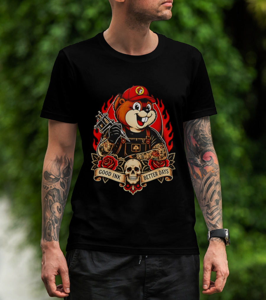 Buc Ee's Tattoo Collaboration Good Ink Better Days Collectors Edition T-Shirt
